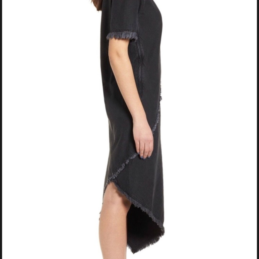 TOPSHOP by Boutique Black Denim Asymmetric Dress 6 - Picture 8 of 8